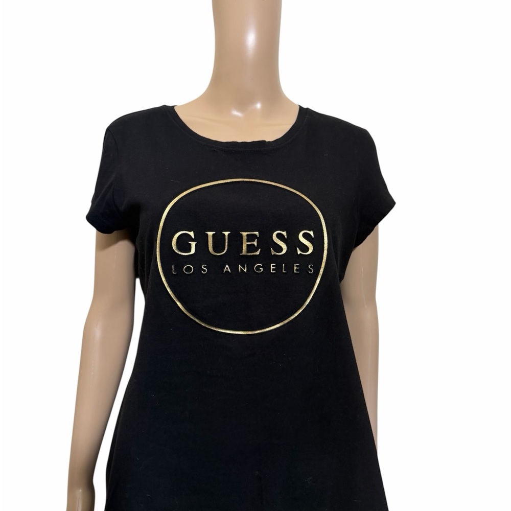 GUESS Black and Gold Logo Tee - Picture 2 of 6